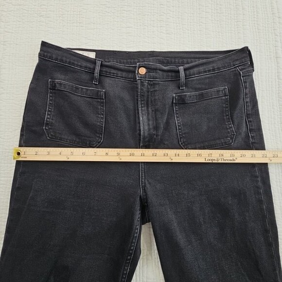 Gap '70s Flare High Rise Jeans Women's 18R 34x31 Black Stretch Denim EUC LN - Picture 4 of 15